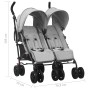 Carrito para gemelos de acero gris claro de vidaXL, Cochecitos de bebé - Ref: Foro24-10235, Precio: 211,44 €, Descuento: %