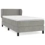 Box spring bed with light gray velvet mattress 100x200 cm by vidaXL, Beds and slatted bases - Ref: Foro24-3127355, Price: 308...