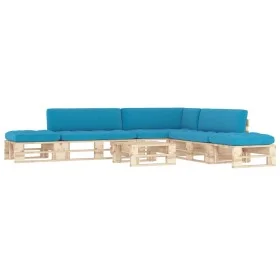 6-piece pallet furniture and impregnated pine wood cushions by vidaXL, Garden sets - Ref: Foro24-3066893, Price: 461,87 €, Di...