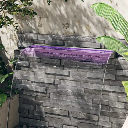 Waterfall fountain with RGB LED stainless steel 108 cm by vidaXL, Fountains and waterfalls - Ref: Foro24-151412, Price: 219,0...