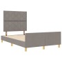 Estructura de cama con cabecera Taupé 120 x 200 cm tela