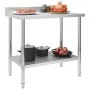 Mesa trabajo cocina y salpicadero acero inoxidable 100x60x93 cm de vidaXL, Restauración - Ref: Foro24-51189, Precio: 155,93 €...