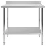 Mesa trabajo cocina y salpicadero acero inoxidable 100x60x93 cm de vidaXL, Restauración - Ref: Foro24-51189, Precio: 155,93 €...