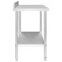 Mesa trabajo cocina y salpicadero acero inoxidable 100x60x93 cm de vidaXL, Restauración - Ref: Foro24-51189, Precio: 155,93 €...