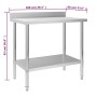 Küchenarbeitstisch und Aufkantung aus Edelstahl 100x60x93 cm von vidaXL, Wiederherstellung - Ref: Foro24-51189, Preis: 151,54...