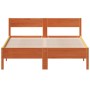 Bed frame with wax brown pine wood headboard 120x200 cm by vidaXL, Beds and slatted bases - Ref: Foro24-842757, Price: 128,73...