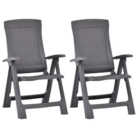 Sillas de jardín reclinables 2 unidades plástico color moca de vidaXL, Sillas de jardín - Ref: Foro24-48762, Precio: 162,32 €