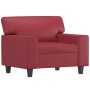 Sillón cuero sintético rojo tinto 60 cm de vidaXL, Sofás - Ref: Foro24-359410, Precio: 196,98 €, Descuento: %