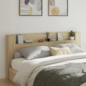 Bed headboard with LED Sonoma oak 220x16.5x103.5 cm by vidaXL, Headboards and footboards - Ref: Foro24-839275, Price: 101,87 ...