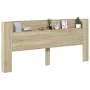 Bettkopfteil mit LED Sonoma-Eiche 220x16,5x103,5 cm von vidaXL, Kopf- und Fußteile - Ref: Foro24-839275, Preis: 101,83 €, Rab...