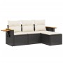 4-piece garden sofa set with black synthetic rattan cushions by vidaXL, Garden sets - Ref: Foro24-3259144, Price: 262,00 €, D...