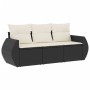 Garden sofa set with cushions 3 pieces black synthetic rattan by vidaXL, Garden sets - Ref: Foro24-3253393, Price: 218,90 €, ...