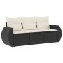 Garden sofa set with cushions 3 pieces black synthetic rattan by vidaXL, Garden sets - Ref: Foro24-3253393, Price: 223,43 €, ...