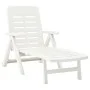 Tumbona plegable de plástico blanco de vidaXL, Tumbonas - Ref: Foro24-48754, Precio: 122,33 €, Descuento: %