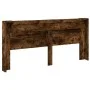 Cabecero de cama con luz LED roble ahumado 220x16,5x103,5 cm de vidaXL, Cabeceros y pies de cama - Ref: Foro24-839277, Precio...