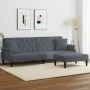 2-Sitzer-Schlafsofa und dunkelgraue Samthockerkissen von vidaXL, Sofas - Ref: Foro24-3216220, Preis: 351,64 €, Rabatt: %