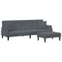 2-Sitzer-Schlafsofa und dunkelgraue Samthockerkissen von vidaXL, Sofas - Ref: Foro24-3216220, Preis: 351,64 €, Rabatt: %