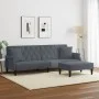 2-Sitzer-Schlafsofa und dunkelgraue Samthockerkissen von vidaXL, Sofas - Ref: Foro24-3216220, Preis: 351,64 €, Rabatt: %