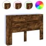 Bed headboard with LED light smoked oak 160x16.5x103.5 cm by vidaXL, Headboards and footboards - Ref: Foro24-839256, Price: 9...