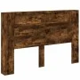 Bed headboard with LED light smoked oak 160x16.5x103.5 cm by vidaXL, Headboards and footboards - Ref: Foro24-839256, Price: 9...