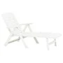 Tumbona plegable de plástico blanco de vidaXL, Tumbonas - Ref: Foro24-48754, Precio: 122,33 €, Descuento: %