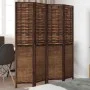 4-teilige Trennwand aus dunkelbraunem Paulownia-Holz von vidaXL, Raumteiler - Ref: Foro24-358706, Preis: 113,17 €, Rabatt: %