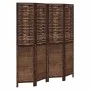 4-teilige Trennwand aus dunkelbraunem Paulownia-Holz von vidaXL, Raumteiler - Ref: Foro24-358706, Preis: 113,17 €, Rabatt: %