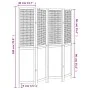 4-teilige Trennwand aus dunkelbraunem Paulownia-Holz von vidaXL, Raumteiler - Ref: Foro24-358706, Preis: 113,17 €, Rabatt: %