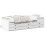 Lounger with white engineered wood drawers 100x200 cm by vidaXL, Beds and slatted bases - Ref: Foro24-3280867, Price: 178,28 ...