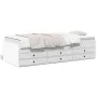 Lounger with white engineered wood drawers 100x200 cm by vidaXL, Beds and slatted bases - Ref: Foro24-3280867, Price: 176,14 ...