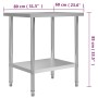 Mesa de trabajo para cocina acero inoxidable 80x60x85 cm