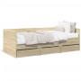 Lounger with Sonoma oak engineered wood drawers 90x190 cm by vidaXL, Beds and slatted bases - Ref: Foro24-3280827, Price: 177...