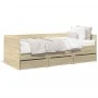 Lounger with Sonoma oak engineered wood drawers 90x190 cm by vidaXL, Beds and slatted bases - Ref: Foro24-3280827, Price: 176...