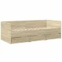 Lounger with Sonoma oak engineered wood drawers 90x190 cm by vidaXL, Beds and slatted bases - Ref: Foro24-3280827, Price: 176...