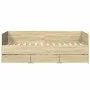 Lounger with Sonoma oak engineered wood drawers 90x190 cm by vidaXL, Beds and slatted bases - Ref: Foro24-3280827, Price: 176...