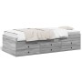 Sonoma graue Holzwerkstoffliege mit Schubladen 90x190 cm von vidaXL, Betten und Lattenroste - Ref: Foro24-3280886, Preis: 211...