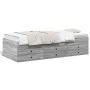 Sonoma graue Holzwerkstoffliege mit Schubladen 90x190 cm von vidaXL, Betten und Lattenroste - Ref: Foro24-3280886, Preis: 207...