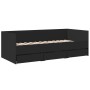 Tumbona con cajones madera de ingeniería negro 75x190 cm de vidaXL, Camas y somieres - Ref: Foro24-3280833, Precio: 184,28 €,...