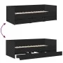 Lounger with drawers black engineered wood 75x190 cm by vidaXL, Beds and slatted bases - Ref: Foro24-3280833, Price: 181,62 €...