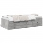 Betongraue Holzwerkstoffliege mit Schubladen 90x190 cm von vidaXL, Betten und Lattenroste - Ref: Foro24-3280884, Preis: 204,7...