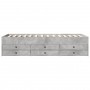 Betongraue Holzwerkstoffliege mit Schubladen 90x190 cm von vidaXL, Betten und Lattenroste - Ref: Foro24-3280884, Preis: 204,7...