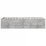 Concrete gray engineered wood lounger with drawers 90x190 cm by vidaXL, Beds and slatted bases - Ref: Foro24-3280884, Price: ...