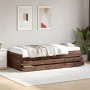 Tumbona con cajones madera ingeniería roble marrón 100x200 cm de vidaXL, Camas y somieres - Ref: Foro24-3280873, Precio: 188,...