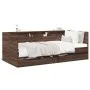 Lounger with brown oak engineered wood drawers 90x190 cm by vidaXL, Beds and slatted bases - Ref: Foro24-3280859, Price: 218,...