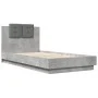 Concrete gray engineered wood bed with headboard 90x190 cm by vidaXL, Beds and slatted bases - Ref: Foro24-3209971, Price: 14...