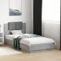 Concrete gray engineered wood bed with headboard 90x190 cm by vidaXL, Beds and slatted bases - Ref: Foro24-3209971, Price: 14...