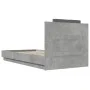 Concrete gray engineered wood bed with headboard 90x190 cm by vidaXL, Beds and slatted bases - Ref: Foro24-3209971, Price: 14...