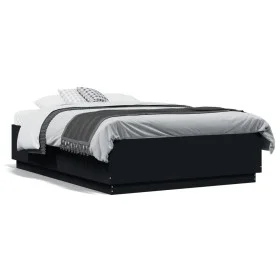 Estructura de cama madera de ingeniería negra 120x190 cm de vidaXL, Camas y somieres - Ref: Foro24-3209745, Precio: 141,85 €,...