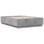 Concrete gray engineered wood bed frame 120x190cm by vidaXL, Beds and slatted bases - Ref: Foro24-3209747, Price: 137,76 €, D...