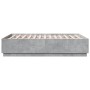Concrete gray engineered wood bed frame 120x190cm by vidaXL, Beds and slatted bases - Ref: Foro24-3209747, Price: 137,76 €, D...